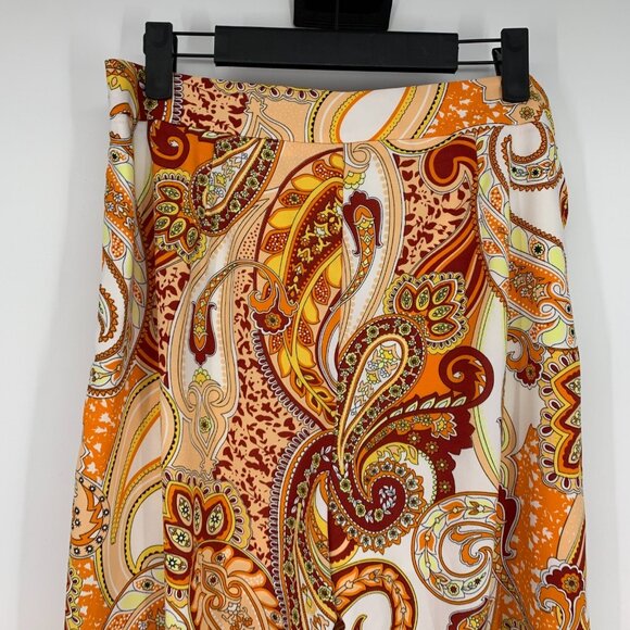 Emory Rose Pants High Rise Printed Wide Leg Flowy Palazzo Paisley - Picture 9 of 12
